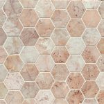 2 Inch Hexagon Pink Marble