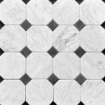 6 Inch Octagon Carrara 2 Inch Nero Marquina Tumbled